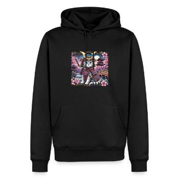 Katze - Männer Premium Bio Hoodie - Schwarz - Vorne - Nico (187cm)