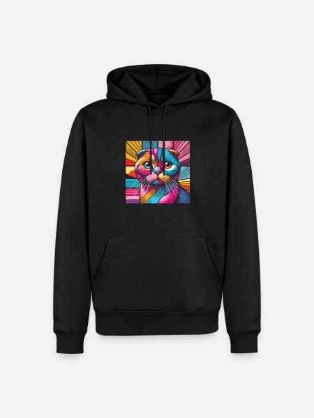 Katze - Männer Premium Bio Hoodie - Schwarz