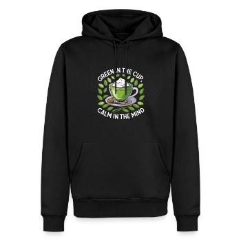 Matcha - Men’s Premium Organic Hoodie - black - Front - Nico (187cm)