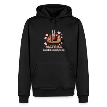 Matcha - Men’s Premium Organic Hoodie - black - Front - Nico (187cm)