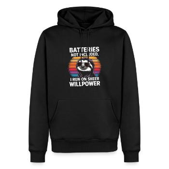 Humour de bureau - Sweat à capuche Premium bio Homme - noir - Devant - Nico (187cm)