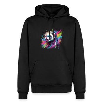Frettchen - Männer Premium Bio Hoodie - Schwarz - Vorne - Nico (187cm)
