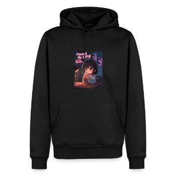 K pop und bubble Tea - Männer Premium Bio Hoodie - Schwarz - Vorne - Nico (187cm)