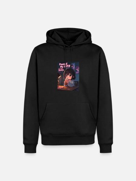 K pop and bubble tea - Men’s Premium Organic Hoodie - black