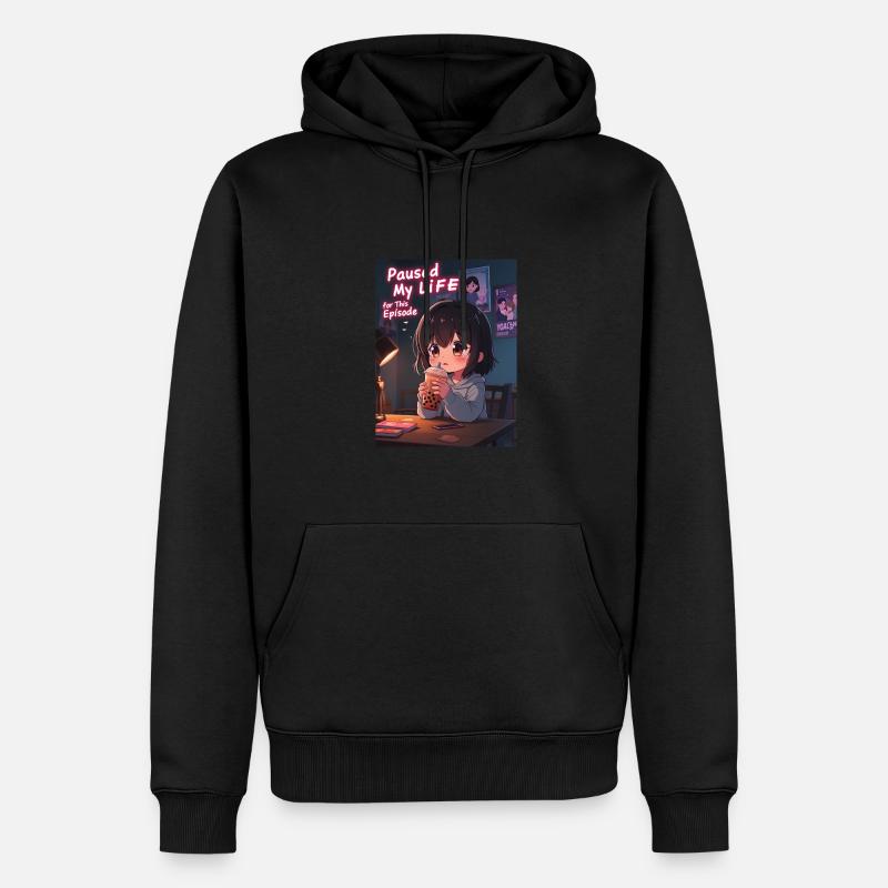 K pop und bubble Tea - Männer Premium Bio Hoodie - Schwarz