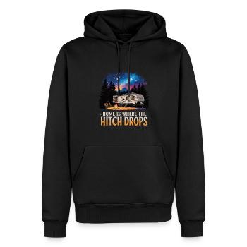 Campeur - Sweat à capuche Premium bio Homme - noir - Devant - Nico (187cm)