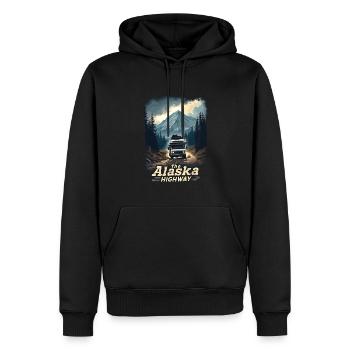 Campeur - Sweat à capuche Premium bio Homme - noir - Devant - Nico (187cm)