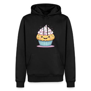 Cute Cupcake with Sprinkles - Kawaii Design - Men’s Premium Organic Hoodie - black - Front - Nico (187cm)