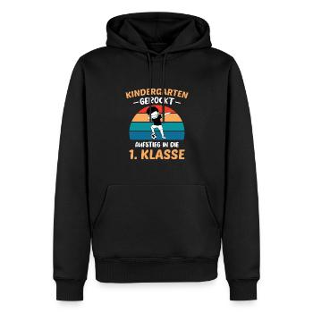 Schulanfang Einschulung 1 Klasse Grundschule - Männer Premium Bio Hoodie - Schwarz - Vorne - Nico (187cm)
