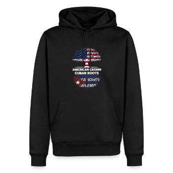 American Grown Cuban Roots Kuba Abstammung - Männer Premium Bio Hoodie - Schwarz - Vorne - Nico (187cm)