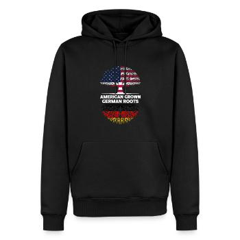 American Grown German Roots Deutschland - Männer Premium Bio Hoodie - Schwarz - Vorne - Nico (187cm)