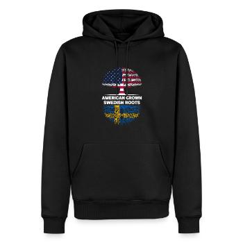 American grown Swedish Roots Schweden - Männer Premium Bio Hoodie - Schwarz - Vorne - Nico (187cm)