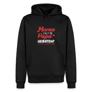 Heiraten Hochzeit Ankündigung Heiratsantrag - Männer Premium Bio Hoodie - Schwarz - Vorne - Nico (187cm)
