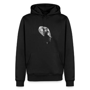 Elephant Head Animal Proboscis Elephant - Men’s Premium Organic Hoodie - black - Front - Nico (187cm)