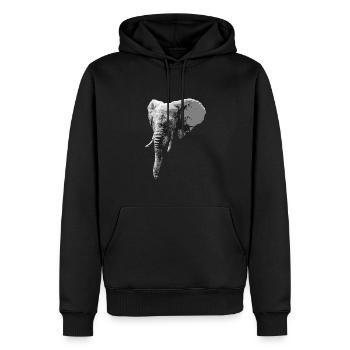 Elephant Head Animal Proboscis Elephant - Men’s Premium Organic Hoodie - black - Front - Nico (187cm)