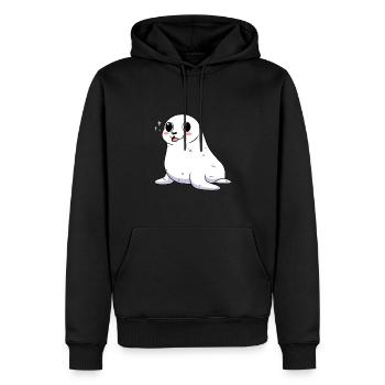 Seehund Robben Baby als Geschenk für Kids - Männer Premium Bio Hoodie - Schwarz - Vorne - Nico (187cm)