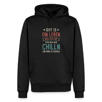 Gibt Es Ein Leben Nach Dem TOD? Chilln Entspannen - Männer Premium Bio Hoodie - Schwarz - Vorne - Nico (187cm)