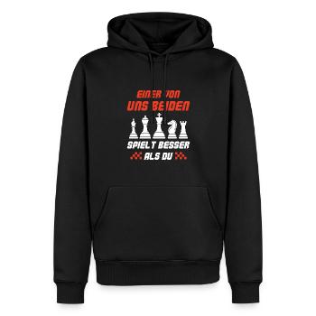 Einer Von Uns Beiden Spielt Besser Als Du Schach - Männer Premium Bio Hoodie - Schwarz - Vorne - Nico (187cm)