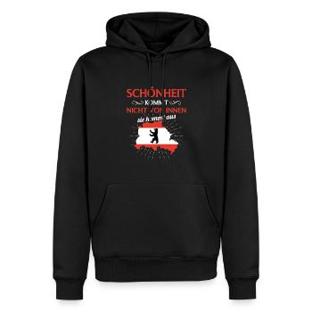 Berliner Wappen Hauptstadt Heimat Berlin - Männer Premium Bio Hoodie - Schwarz - Vorne - Nico (187cm)