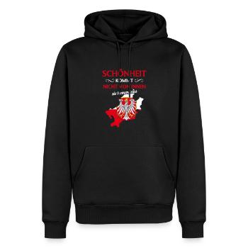 Wappen Frankfurter Adler Hessen Frankfurt - Männer Premium Bio Hoodie - Schwarz - Vorne - Nico (187cm)