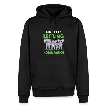 Anstaltsleitung Alle Elefanten Hören Auf Mein Wort - Männer Premium Bio Hoodie - Schwarz - Vorne - Nico (187cm)