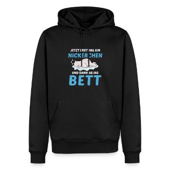 Schlafmütze Faulenzen Schlafen Pyjama Eisbär - Männer Premium Bio Hoodie - Schwarz - Vorne - Nico (187cm)