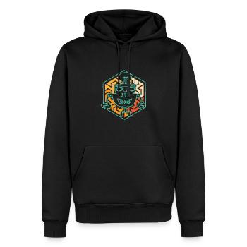 Robot Retro Vintage - Men’s Premium Organic Hoodie - black - Front - Nico (187cm)