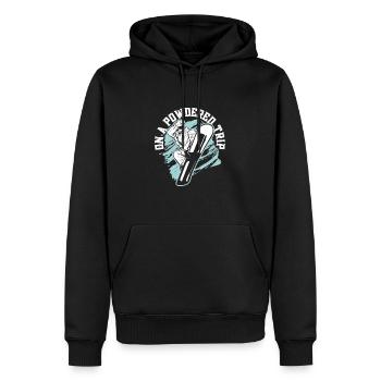 On a Powdered trip - Männer Premium Bio Hoodie - Schwarz - Vorne - Nico (187cm)