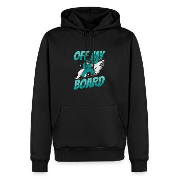 Off my Board - Männer Premium Bio Hoodie - Schwarz - Vorne - Nico (187cm)