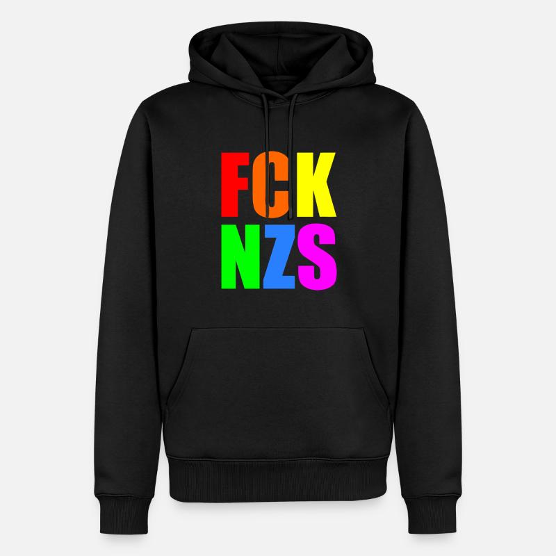 Fck nzs - Männer Premium Bio Hoodie - Schwarz