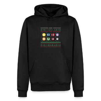 Billiard Xmas - Männer Premium Bio Hoodie - Schwarz - Vorne - Nico (187cm)