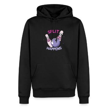 Split happens Bowling & Kegeln Fun - Männer Premium Bio Hoodie - Schwarz - Vorne - Nico (187cm)
