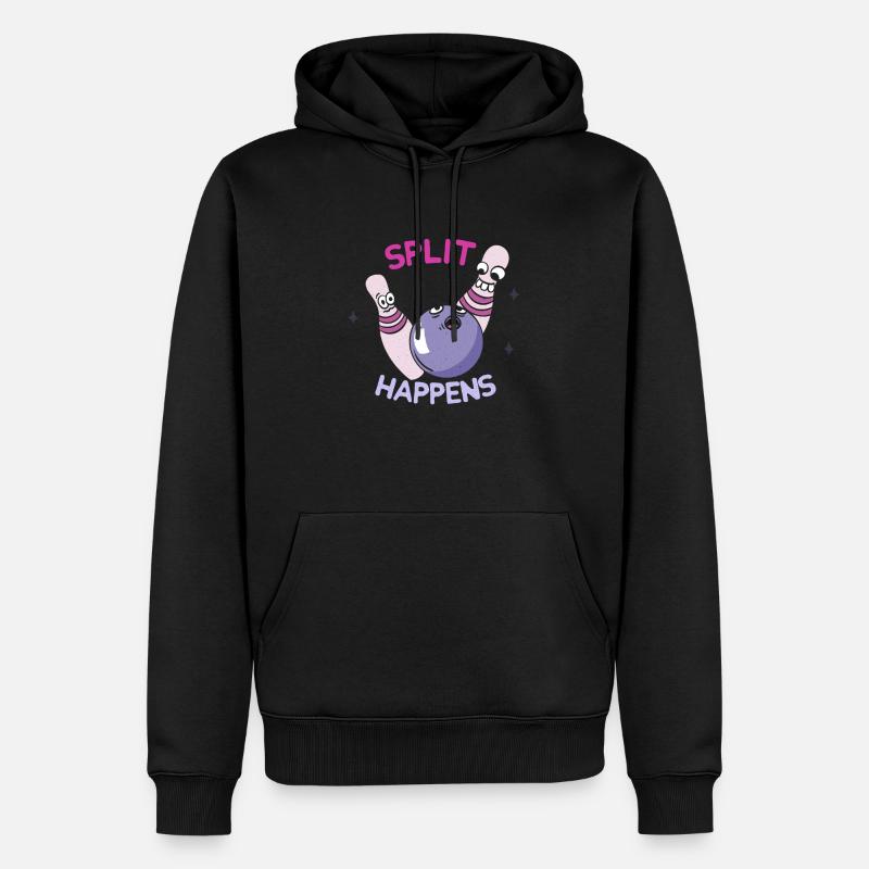 Split happens Bowling & Kegeln Fun - Männer Premium Bio Hoodie - Schwarz