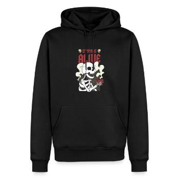 Staying alive - Lustiges Kaffee Skelet - Männer Premium Bio Hoodie - Schwarz - Vorne - Nico (187cm)