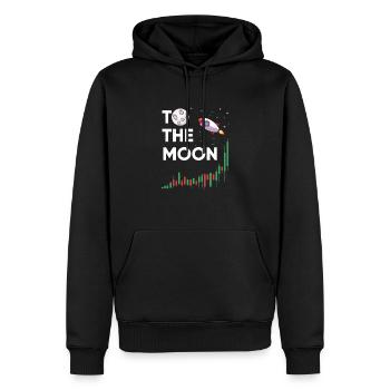 To The Moon - Trading Fun - Männer Premium Bio Hoodie - Schwarz - Vorne - Nico (187cm)
