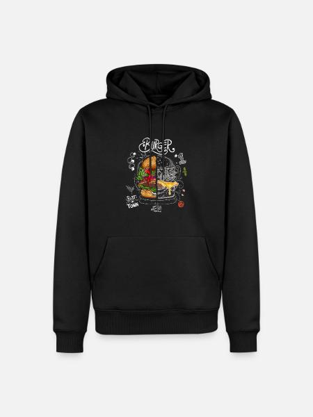 Best Burger Tafel - Rezept - Männer Premium Bio Hoodie - Schwarz