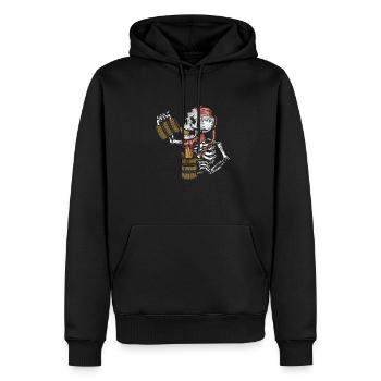 Drunk Viking Skeleton - Beer - Männer Premium Bio Hoodie - Schwarz - Vorne - Nico (187cm)
