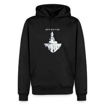 Buddha Meditation Let that shit go I Lustig Sarkas - Männer Premium Bio Hoodie - Schwarz - Vorne - Nico (187cm)