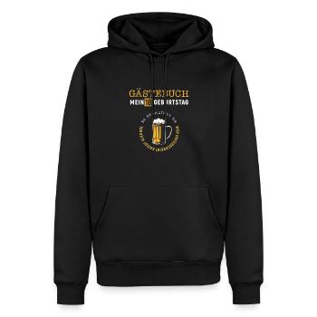18. Geburtstag - Gästebuch & Freibier - Männer Premium Bio Hoodie - Schwarz - Vorne - Nico (187cm)