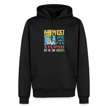 Pharmazeut - Apotheke - Dummheit heilen - Männer Premium Bio Hoodie - Schwarz - Vorne - Nico (187cm)