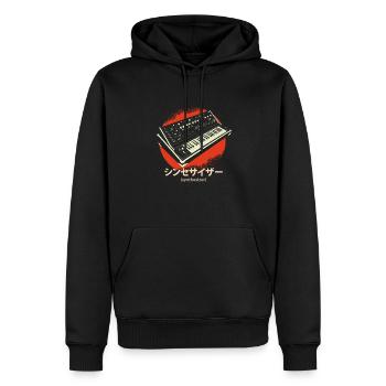 Synthesizer Techno Instrument Japanisch - Männer Premium Bio Hoodie - Schwarz - Vorne - Nico (187cm)