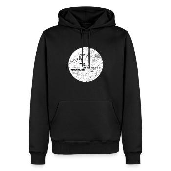 Synthesizer Techno Map - Männer Premium Bio Hoodie - Schwarz - Vorne - Nico (187cm)