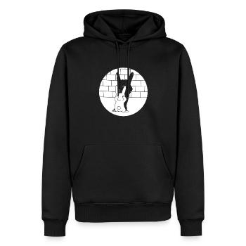 Rock Bunny Fun - Männer Premium Bio Hoodie - Schwarz - Vorne - Nico (187cm)