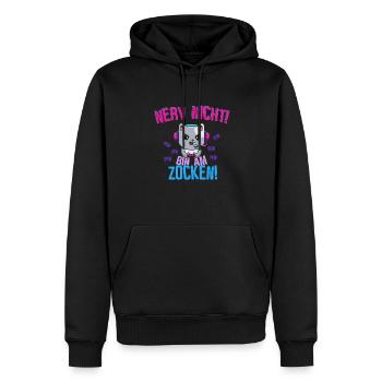 Nerv nicht! Bin am zocken! - Männer Premium Bio Hoodie - Schwarz - Vorne - Nico (187cm)