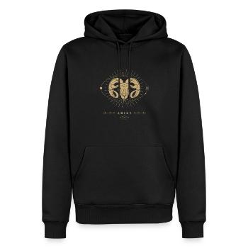 Widder Sternzeichen 2 - Männer Premium Bio Hoodie - Schwarz - Vorne - Nico (187cm)