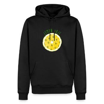 420 Lemon Haze - Männer Premium Bio Hoodie - Schwarz - Vorne - Nico (187cm)