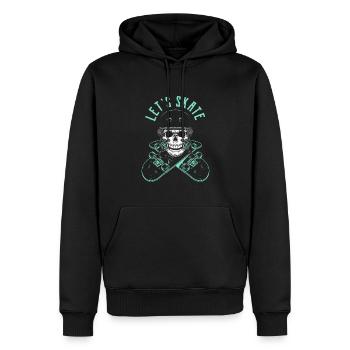 Lets Skate - Skateboard Skull - Männer Premium Bio Hoodie - Schwarz - Vorne - Nico (187cm)