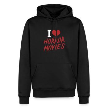 Ich liebe Horrorfilme - Männer Premium Bio Hoodie - Schwarz - Vorne - Nico (187cm)