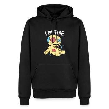 Mir gehts gut - I´m fine - Männer Premium Bio Hoodie - Schwarz - Vorne - Nico (187cm)