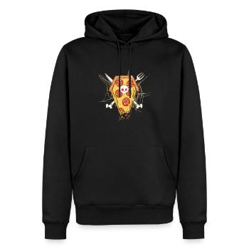 Pizza Halloween Style - Männer Premium Bio Hoodie - Schwarz - Vorne - Nico (187cm)